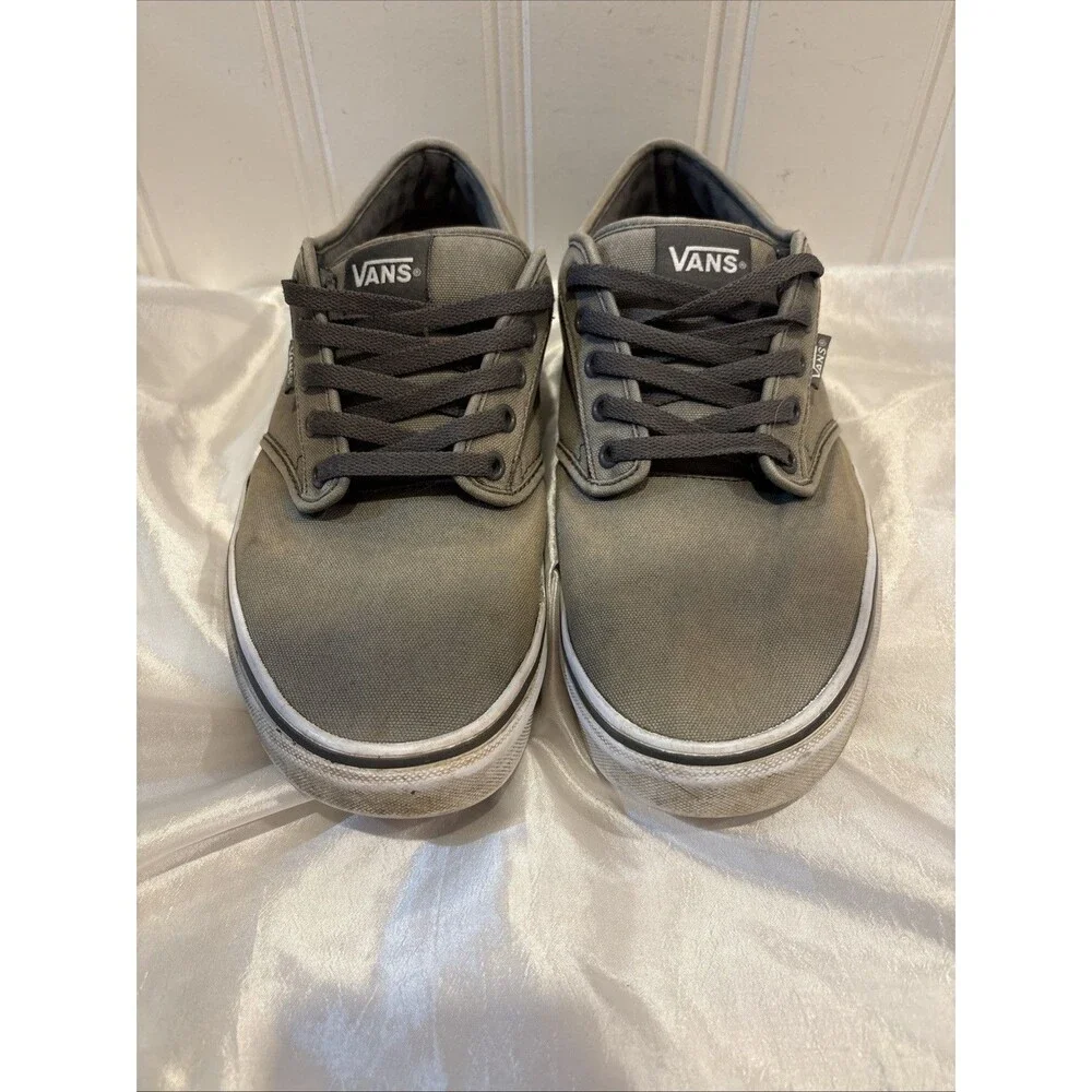 VANS Men's Gray Canvas Sneakers Skateboarding Shoes Lace Up Size 13